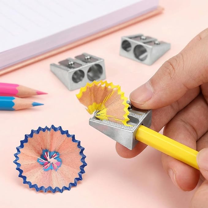 12 Pack Pencil Sharpener 8 Pcs Handheld Double Hole Pencil Sharpener and 4 Pcs - Image 4