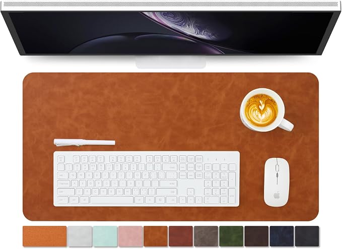 Distressed Leather Desk Mat by HOMIEAZICOZI