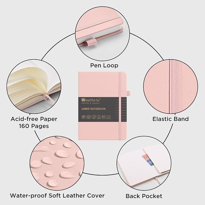 &And Per Se Lined Notebooks 3-Pack Gift Set, A5 Hardcover Journals, 160 Pages - Image 5