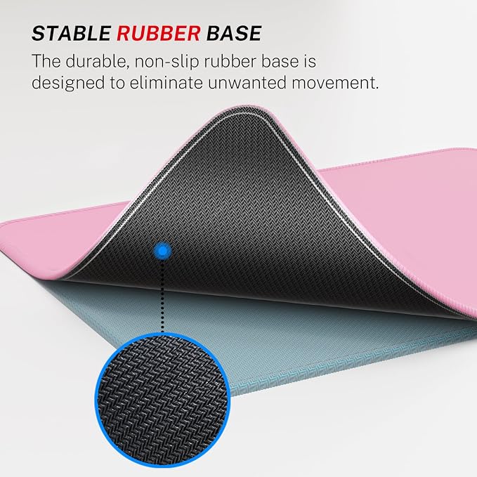 MROCO Essential Office & Gaming Mouse Pad, 8.5 x 11 Inch, Pale Pink | Anti-Fray - Image 4