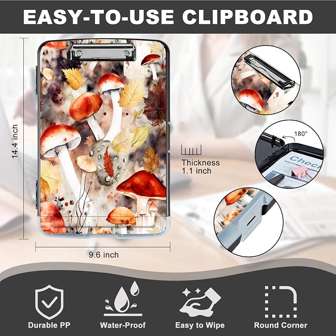 Clipboard with Storage, Storage Clipboard with Pen Holder, Heavy Duty Plastic - Image 2