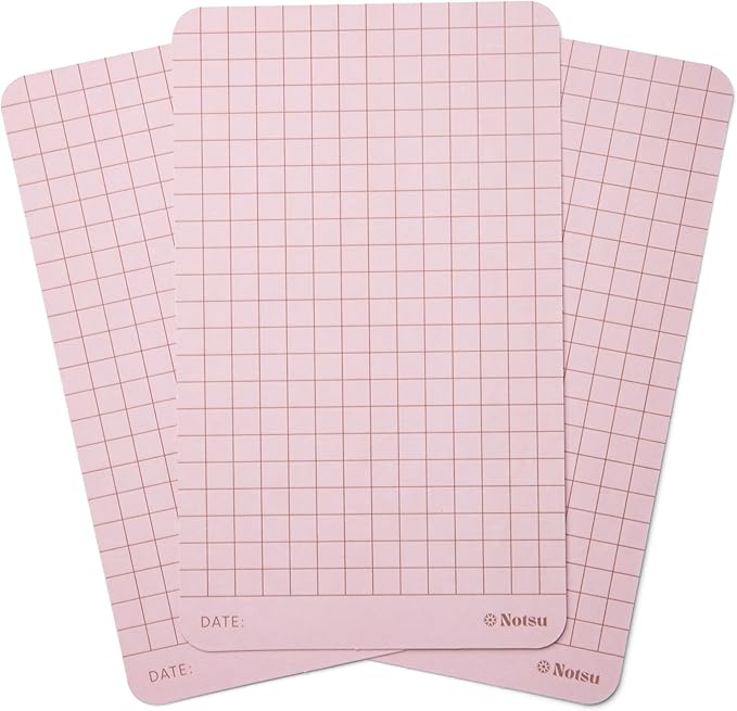 Notsu Graph Grid Colored Note Cards 3x5 inch, 40 ct | Graphing Vertical Color by Notsu