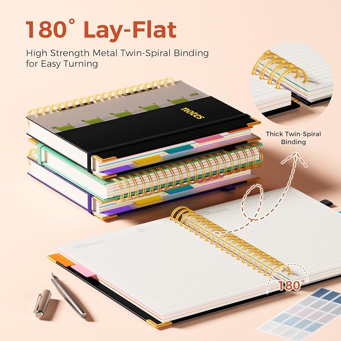 XYark A4 Hardcover Spiral Notebook, 8.5"x11" College Ruled Notebooks - Image 3