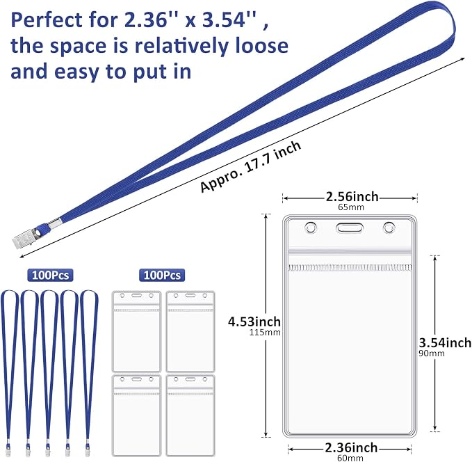 Marspark 200 Pcs ID Badge Holder - Image 2