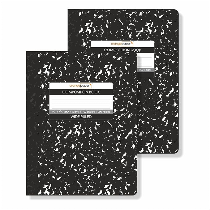 Composition Book – 100 Sheets, Wide Ruled, 9.75 x 7.5 inch – Durable Flex Cover by Unknown
