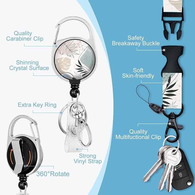 Desert Leaf Lanyards for Id Badges, Boho Id Card Holders for Badges - Image 4