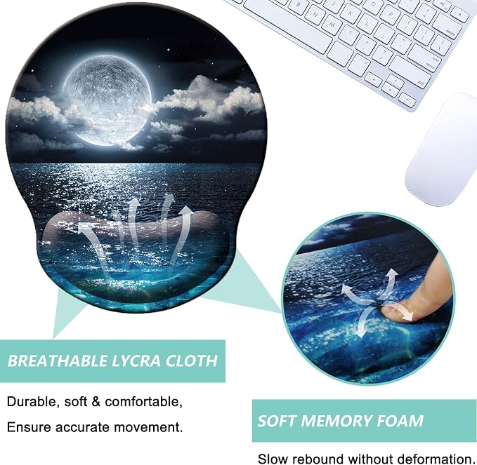 Mouse Pad with Wrist Support, Ergonomic Mouse Pad with Memory Foam Wrist Rest - Image 3