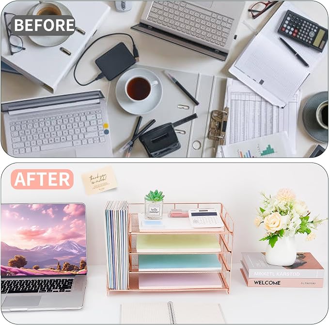 OPNICE Desk Organizer, 5-Tier Paper Organizer Letter Tray - Image 3