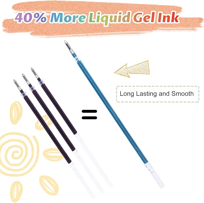 Glitter Gel Pens with Case for Adult Coloring Books, 100 Color Glitter Pen Set 30% More Ink Neon Glitter Gel Marker for Journaling Crafting Doodling Drawing-DeskLoop Office