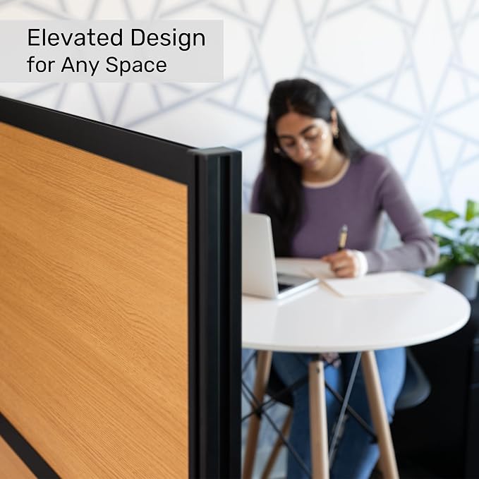 Stand Up Desk Store Beechwood Aesthetic Modular Walls | 70" W x 48" H Modular - Image 5