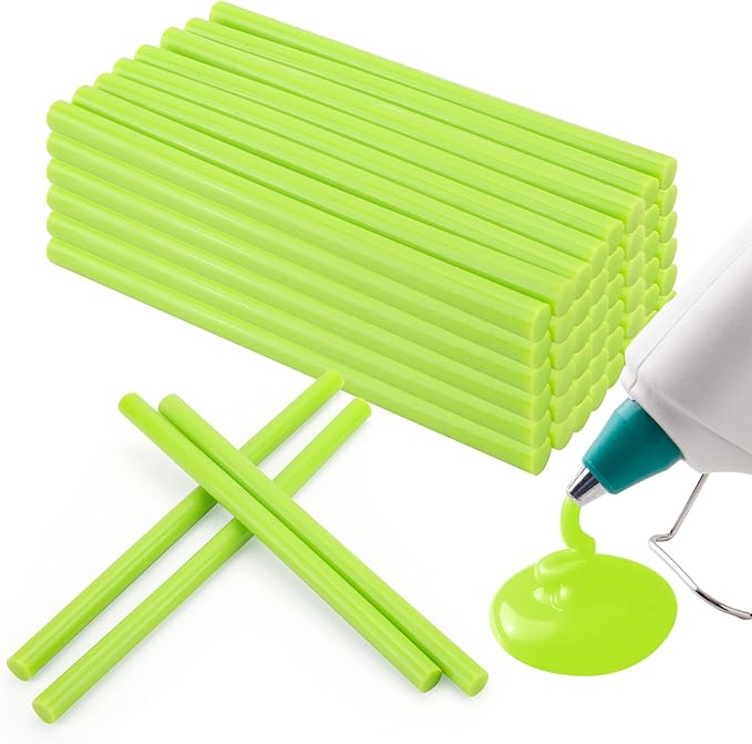 MATUFF Light Green hot Glue Sticks Full Size 0.43” Dia x 8” Long, 52 pcs Hot melt Adhesive Glue Sticks, All-Purpose Colored Glue Gun Sticks for Christmas Decoration Crafts Arts School Repair Bonding-DeskLoop Office