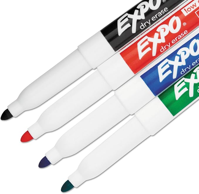 EXPO 86074 Low Odor Dry Erase Marker Fine Point Assorted 4/Set - Image 7