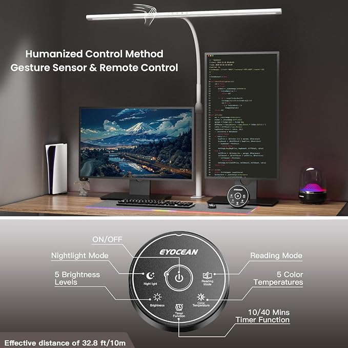 EYOCEAN Desk Lamp, 31.5" Desk Light - Image 3