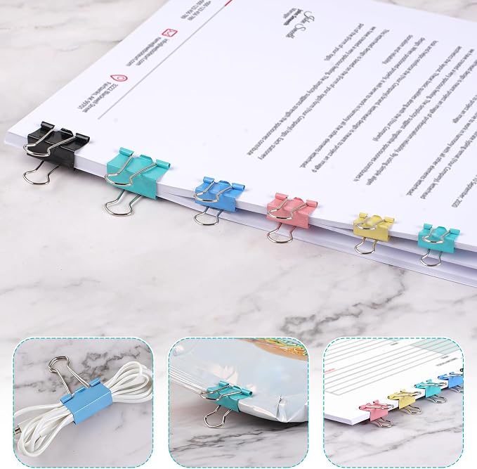 Utron 360PCS Paperclips and Binder Clips Set, Colorful Office Paper Clips - Image 4