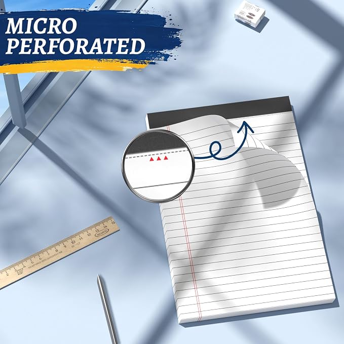 6 Pack 5 x 8 Inch White Legal Pads, Double-Sided Lined Notepads - Image 5