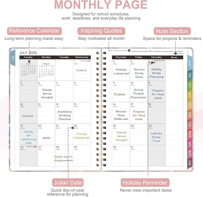 Planner 2026-2027, Weekly and Monthly Academic Planner, July 2026 - Image 3