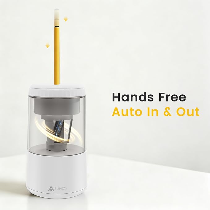 SUNZO Electric Pencil Sharpener, Fully Automatic Sharpener - Image 5