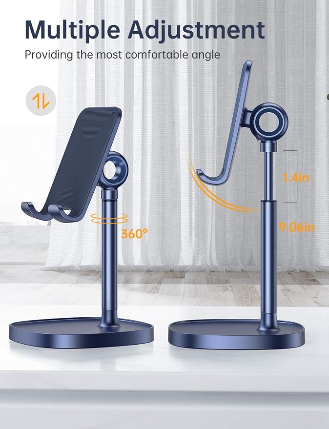 LISEN Cell Phone Stand, Angle Height Adjustable Stable Cell Phone Stand - Image 3