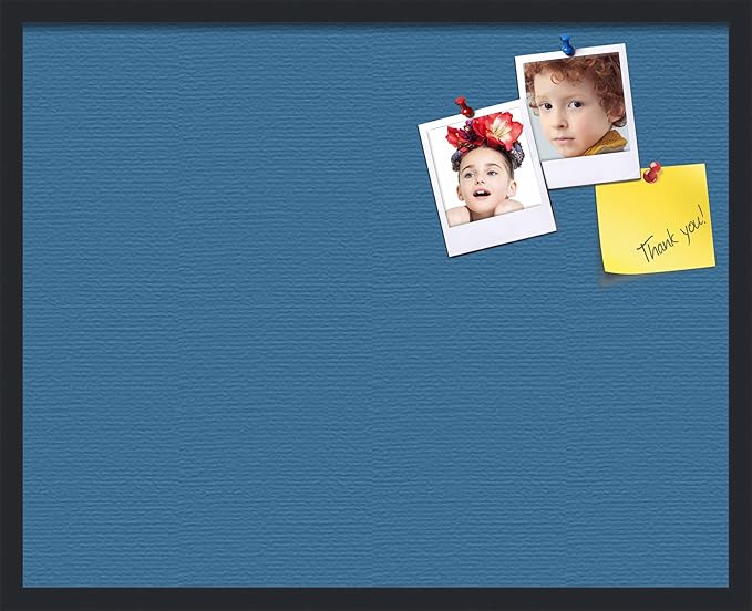 PinPix 30x24 Inch Cork Bulletin Board. This Decorative Framed Pin Board Comes with Navy Pastel Design and a Satin Black Frame. Ideal for Home Office Decor or Message Board (PinPix-1811)-DeskLoop Office