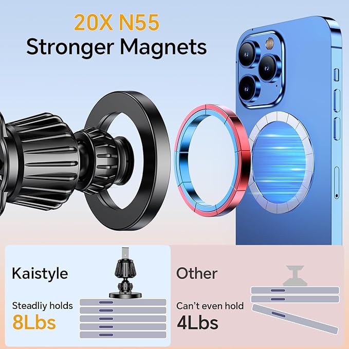 Kaistyle for Magsafe Car Mount【Strong Magnets】Magnetic Phone Holder for Car - Image 4