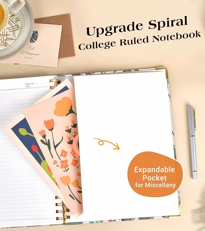 Lined Spiral Notebook Journal for Women, 150 Pages Aesthetic Notebooks 5.75” x - Image 5