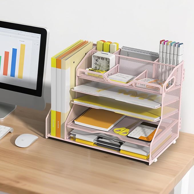 YINGHUA 5 Tier Paper Tray Letter Organizer - Image 6