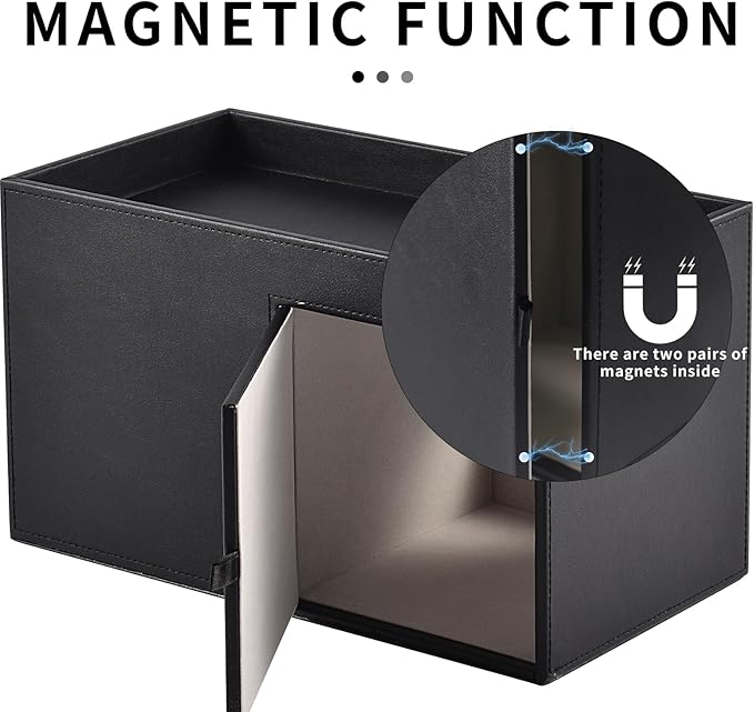 Square Tissue Box Cover with Drawers, Tissue Box Holder with Storage Tray - Image 6