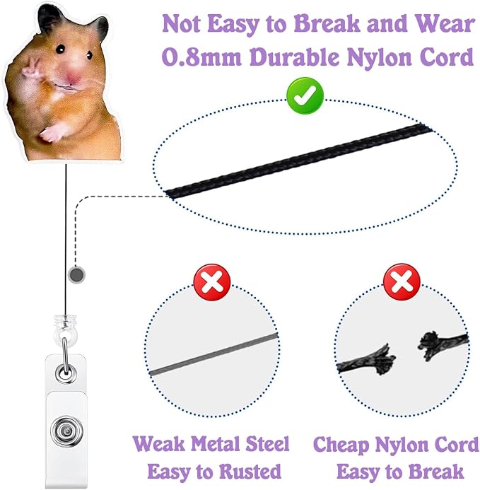 Funny Hamster Badge Reel Retractable - Image 4
