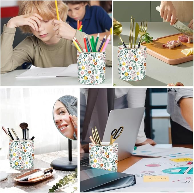 Desk Pen and Pencil Holder, Ceramic Multifunctional Organizer - Image 2