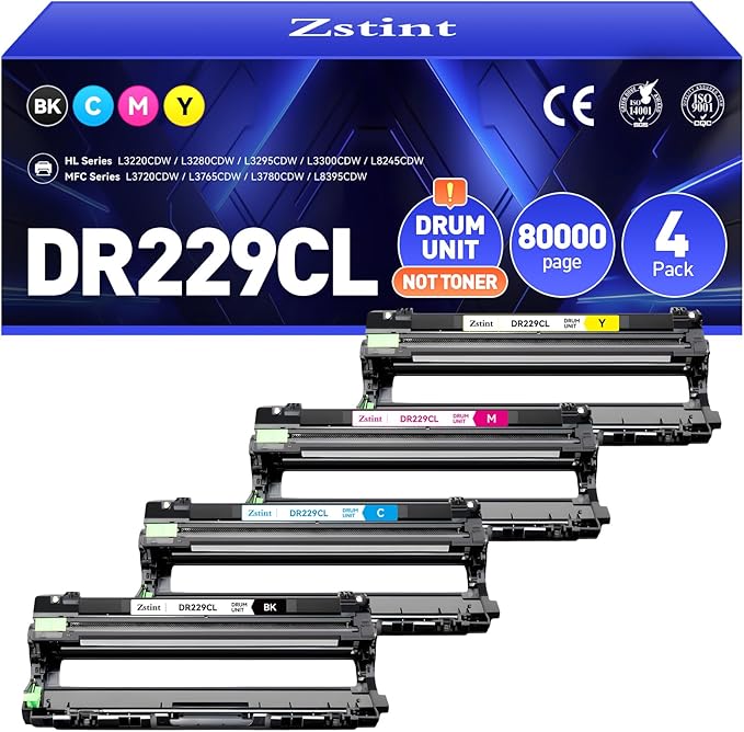 DR229CL Drum Unit Not Toner 4-Pack Replacement Compatible for Brother DR-229CL Imaging Drum MFC-L3720CDW MFC-L3780CDW HL-L3220CDW HL-L3280CDW HL-L3300CDW HL-L3295CDW L8245CDW MFC-L8395CDW Printer Set-DeskLoop Office