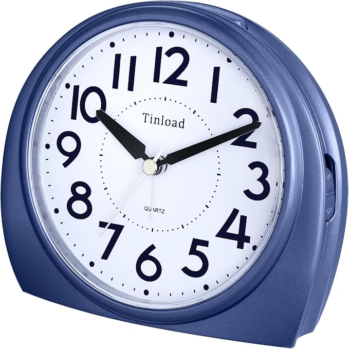 Tinload 5.5" Large Analog Alarm Clock Silent Non Ticking, Gentle Wake, Beep - Image 2