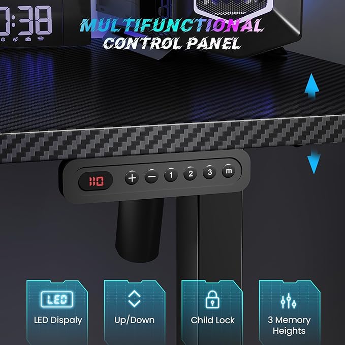 SIAGO Electric Standing Desk Adjustable - 63 x 24 Inch Sit Stand up Desk with Cable Management - 3 Memory Preset Adjustable Height Table-DeskLoop Office