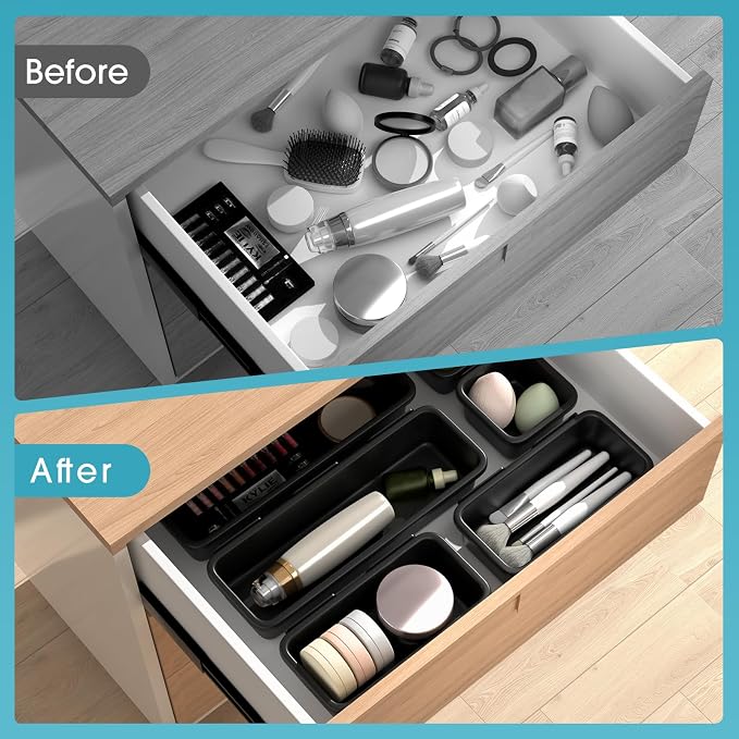 6 PCS Drawer Organizer Set, 3 Size Makeup Drawer Divider Organizer - Image 7