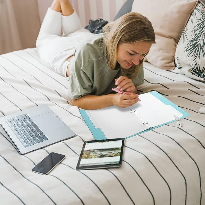 3 Ring Binder Dividers with 5 Tabs, Write & Erase Plastic Binder Dividers - Image 7