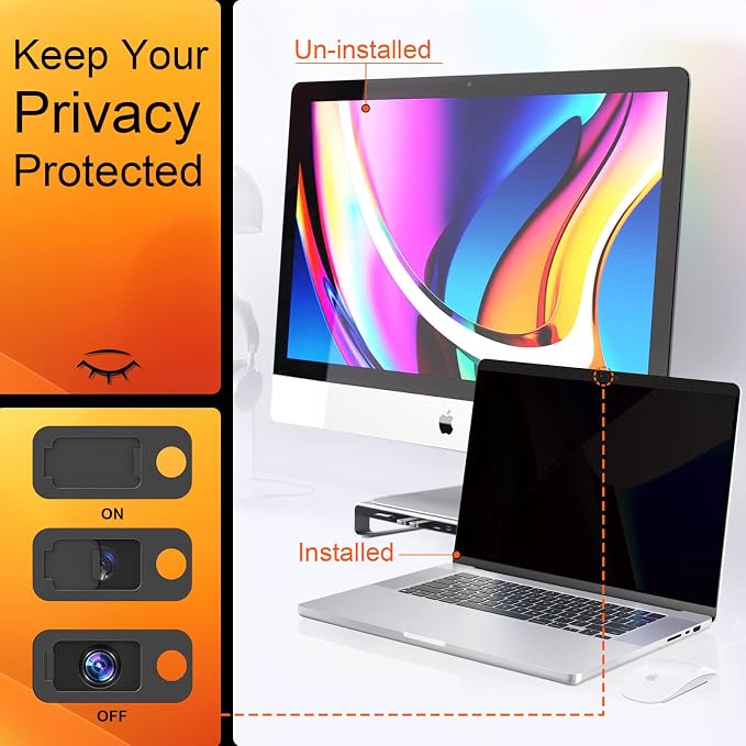 Mamol Magnetic Privacy Screen for MacBook Pro 13 Inch, Anti Glare Blue Light - Image 2