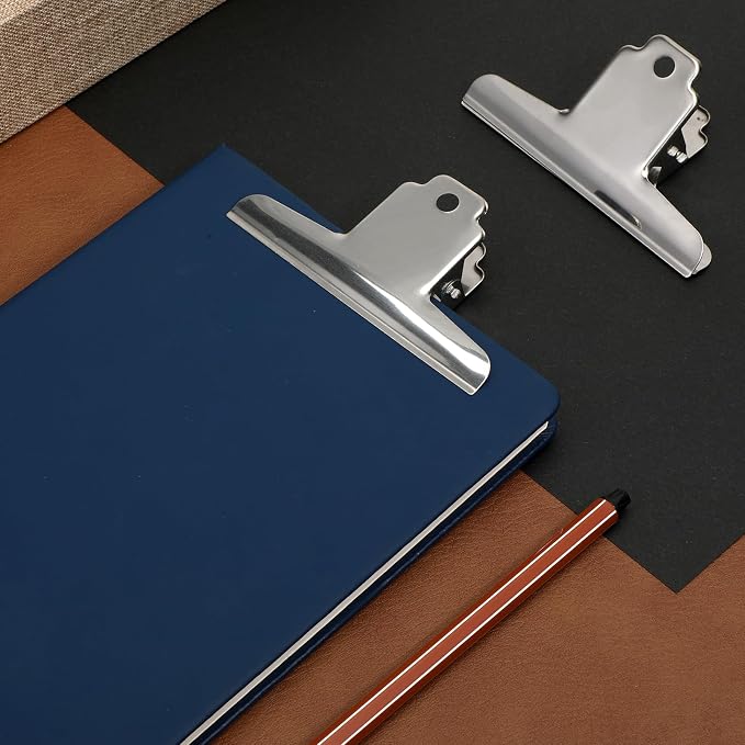 2 Pcs Silver Metal Bulldog Clips Dog Food Bag Clip 4" Wide Large Binder Paper - Image 5