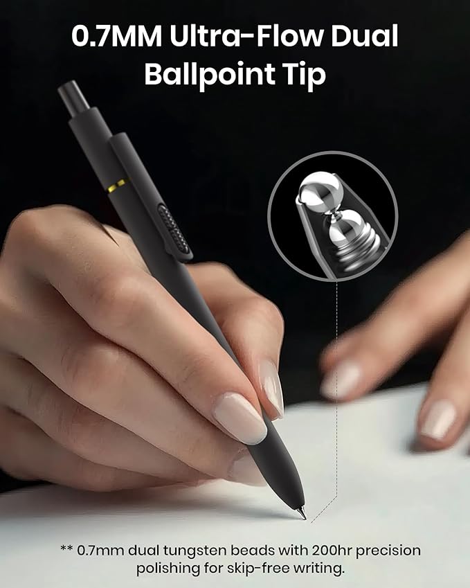 Hiacry 8 Pcs Gel Pens, Quick-Dry Long Lasting Black Ink-0.7 MM Fine Point | - Image 4