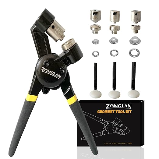 ZONGLAN Grommet Tool Kit, Eyelet Tool Multi-Purpose Handheld Manual Hole Punch by MasterGrommetKitEyelet