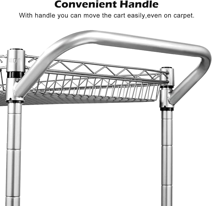 WDT Heavy Duty 2 Tier Rolling Cart, NSF Listed, 660Lbs Capacity, Commercial - Image 6