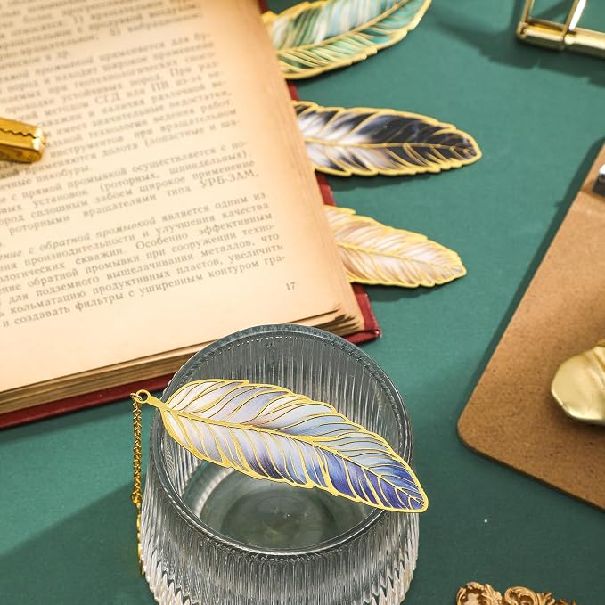 4 Pieces Metal Feather Bookmarks - Image 5