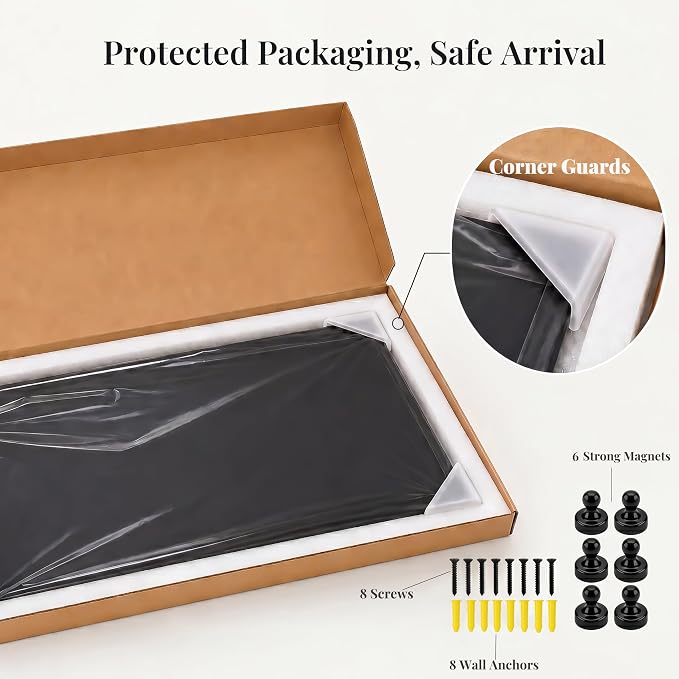 Large Magnetic Board for Wall: Non-Magnetic Fridge Solution | Matte Black Metal - Image 7