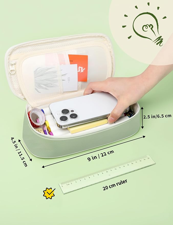 SUNEE Cute Pencil Case, Aesthetic Pen Pouch, Colored Large Pencil Bag - Image 4