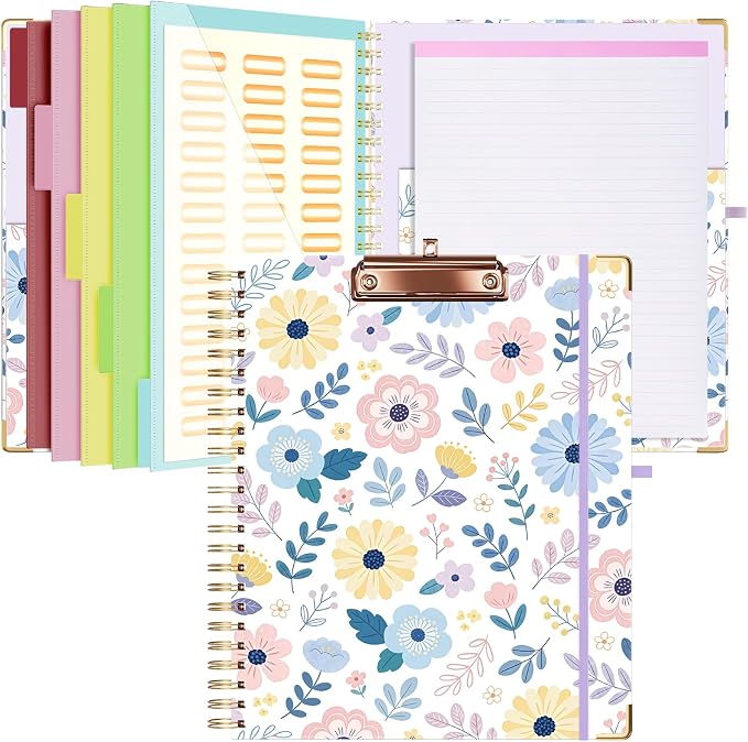Ospelelf Clipboard with Storage 8.5 X 11，Padfolio Organizer, Spiral Portfolio by OspelelfOfficeSupplies