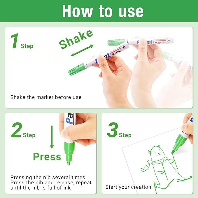 DAPAWIN Oil Based Paint Pen: Permanent Paint Marker, Waterproof Paint Set of 24 - Image 6