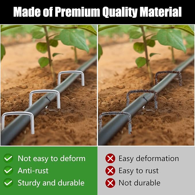 FEED GARDEN 6 Inch 200 Pack Galvanized Landscape Staples 11 Gauge Anti-Rust - Image 8