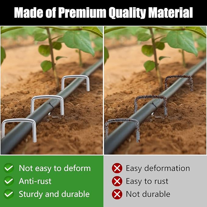 FEED GARDEN 4 Inch 50 Pack Galvanized Landscape Staples 11 Gauge Anti-Rust - Image 7