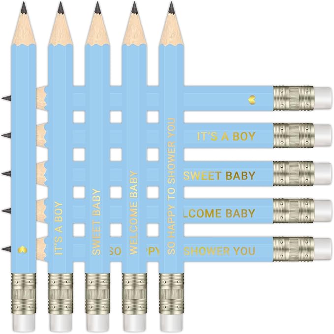 50Pcs - Baby Shower Sharpened Half Pencils by Vusnud