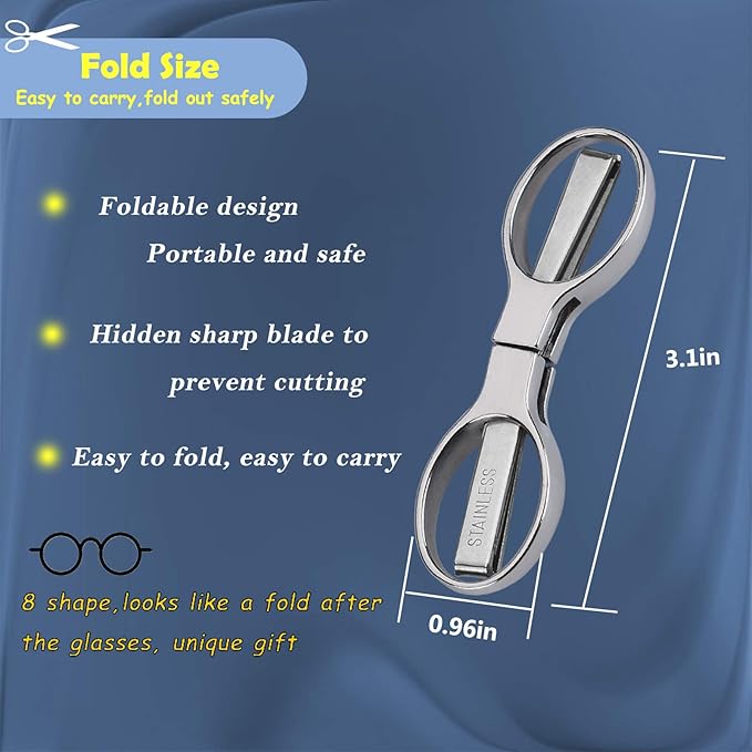 2Pcs Folding Scissors, Portable Stainless Steel Telescopic Cutter, Safety - Image 3
