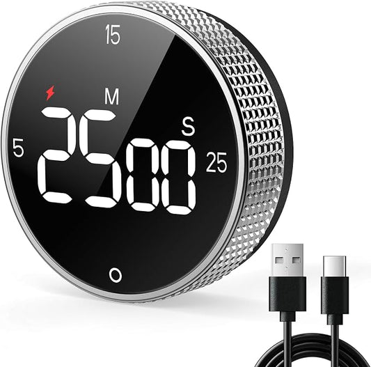 USB Rechargeable Magnetic Kitchen Timer by SmartTimingforEveryMoment