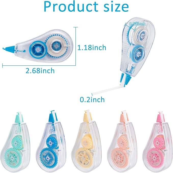 10 Pack Correction Tape, Colorful Mini Tape - Image 2